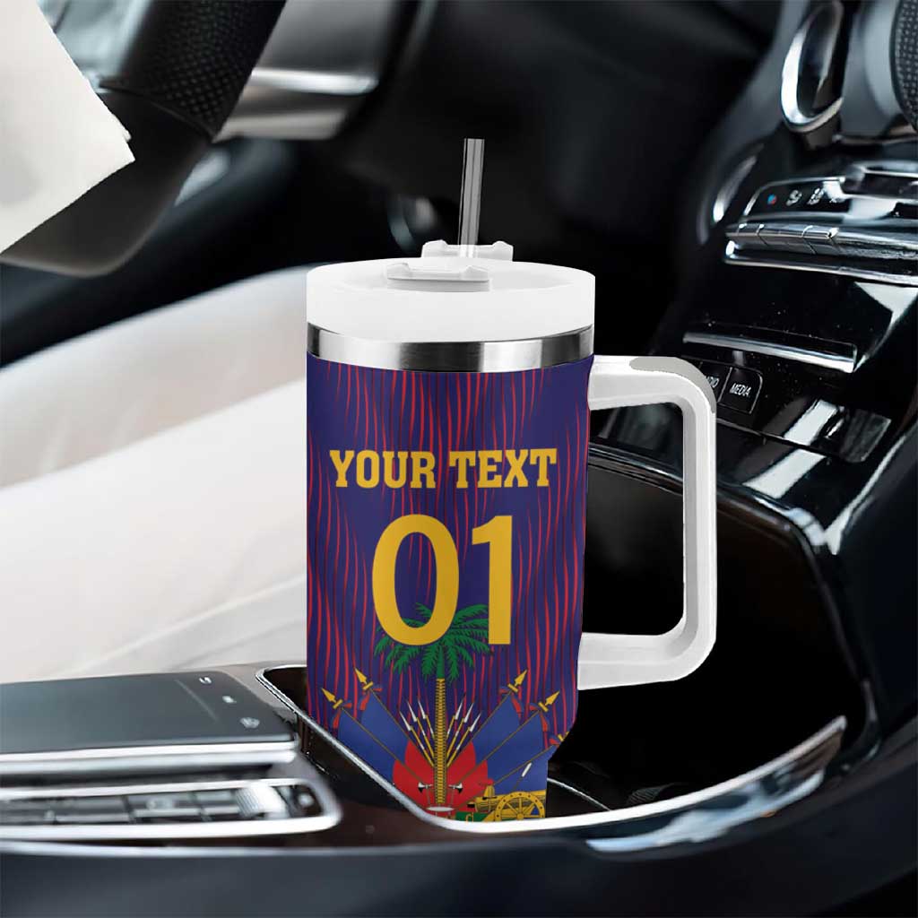 Custom Afro Haiti Football Tumbler With Handle Come On Les Grenadiers LT01