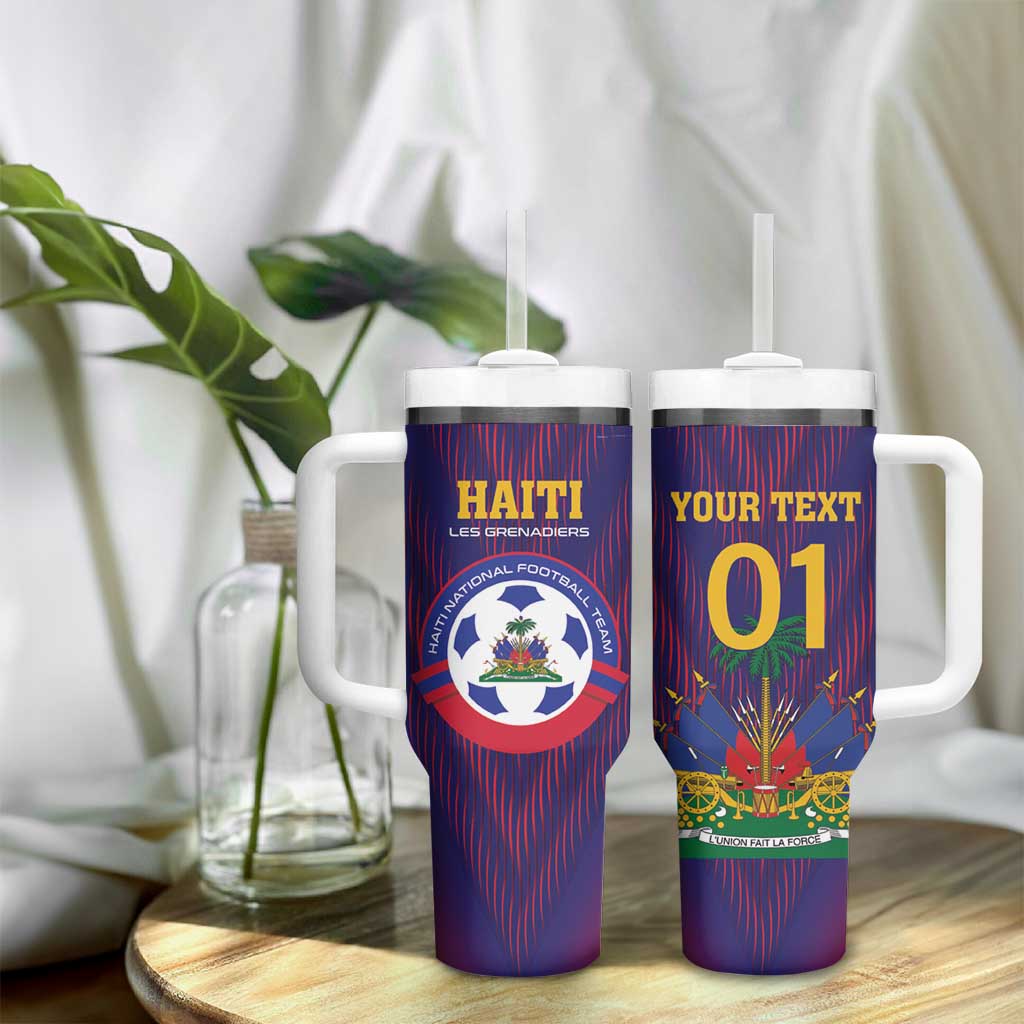 Custom Afro Haiti Football Tumbler With Handle Come On Les Grenadiers LT01