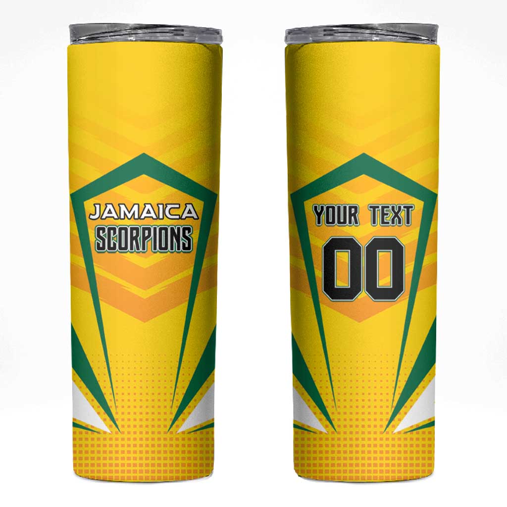 Custom Cricket Jamaica Skinny Tumbler Scorpions We Made Legends LT01