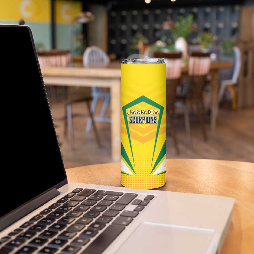Custom Cricket Jamaica Skinny Tumbler Scorpions We Made Legends LT01