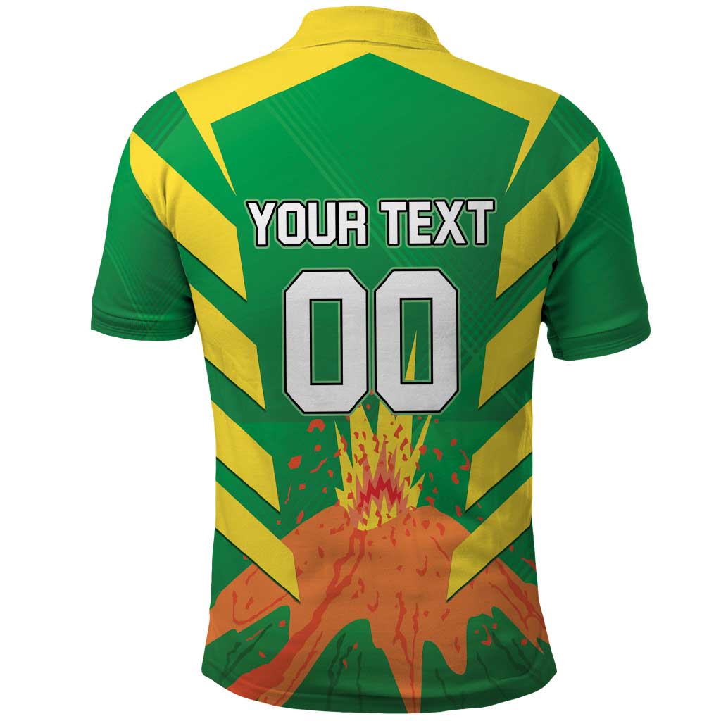 Custom Cricket Windwards Volcanoes Polo Shirt All The Best LAVA Boys LT01