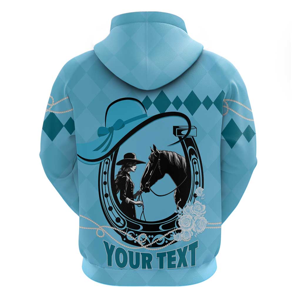 Personalized Kentucky Horse Racing Hoodie Beauty and The Horse Blue Version LT01