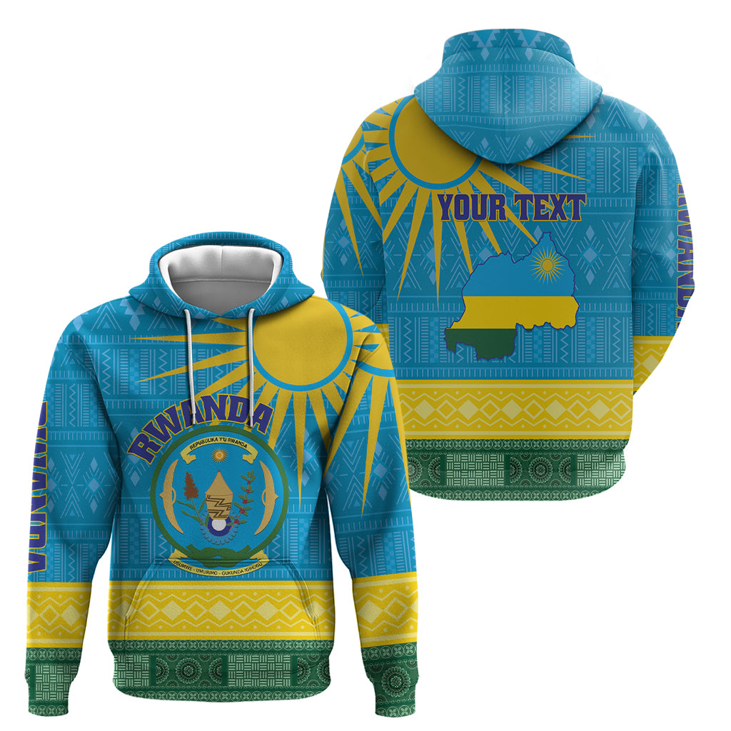 Personalized Rwanda Hoodie Coat of Arms With African Pattern LT01