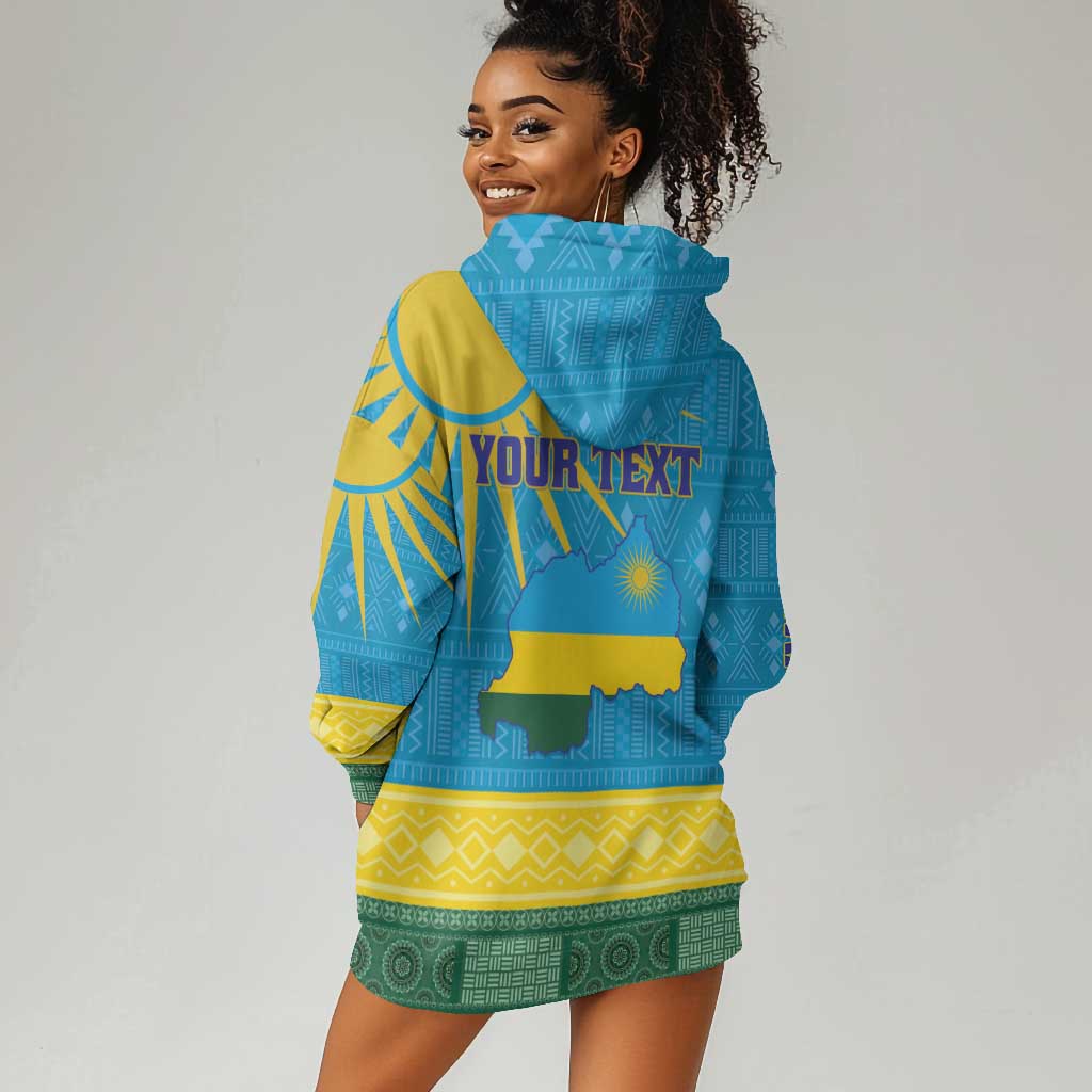 Personalized Rwanda Hoodie Dress Coat of Arms With African Pattern LT01