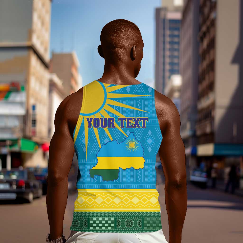 Personalized Rwanda Men Tank Top Coat of Arms With African Pattern LT01