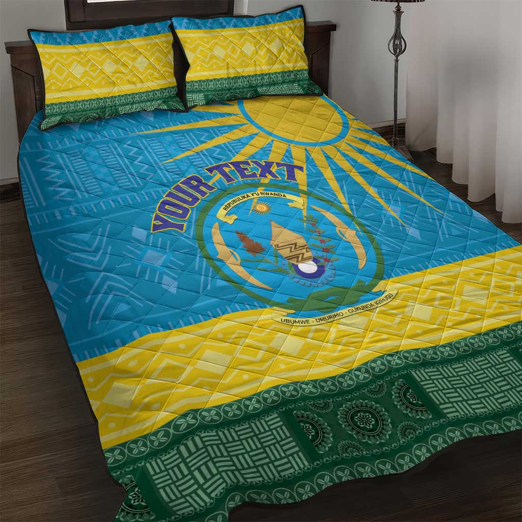 Personalized Rwanda Quilt Bed Set Coat of Arms With African Pattern LT01