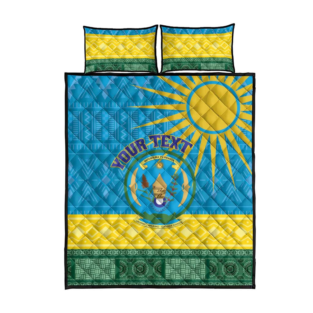 Personalized Rwanda Quilt Bed Set Coat of Arms With African Pattern LT01