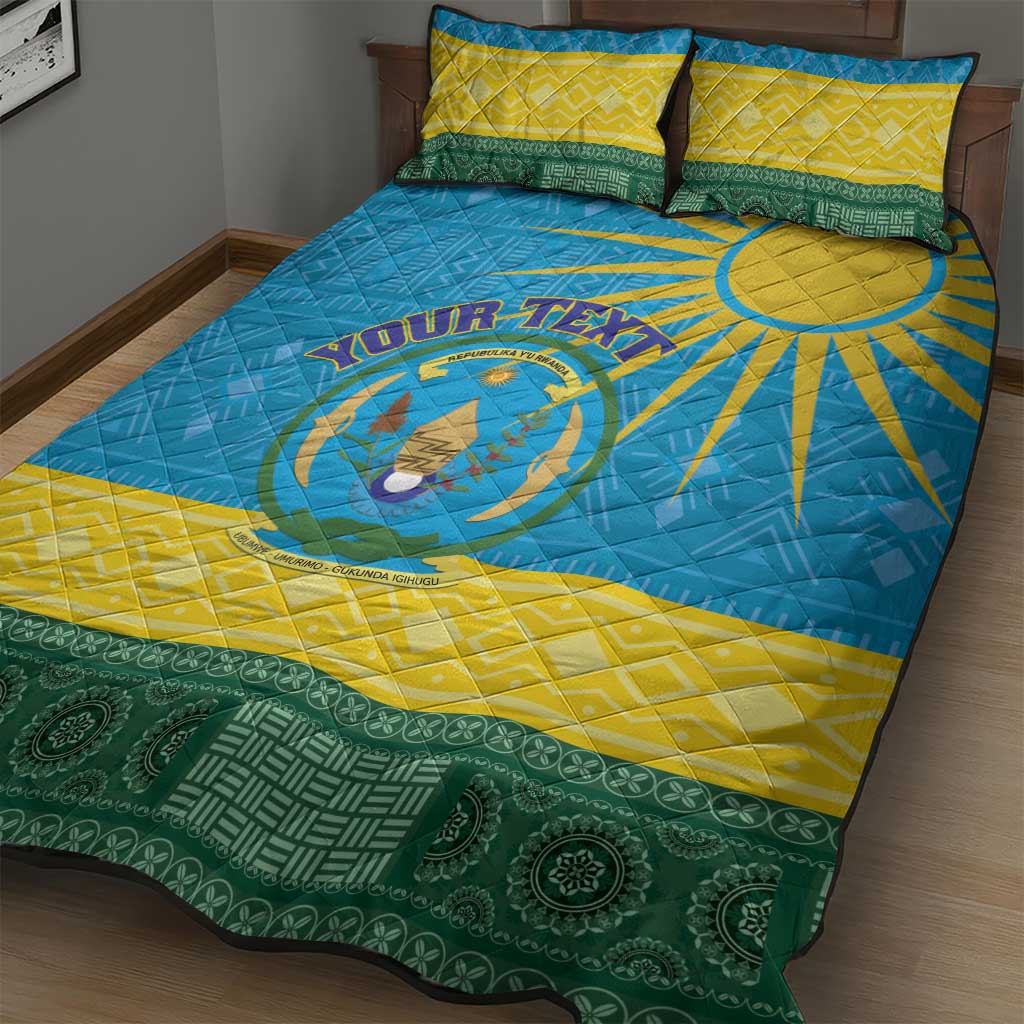 Personalized Rwanda Quilt Bed Set Coat of Arms With African Pattern LT01