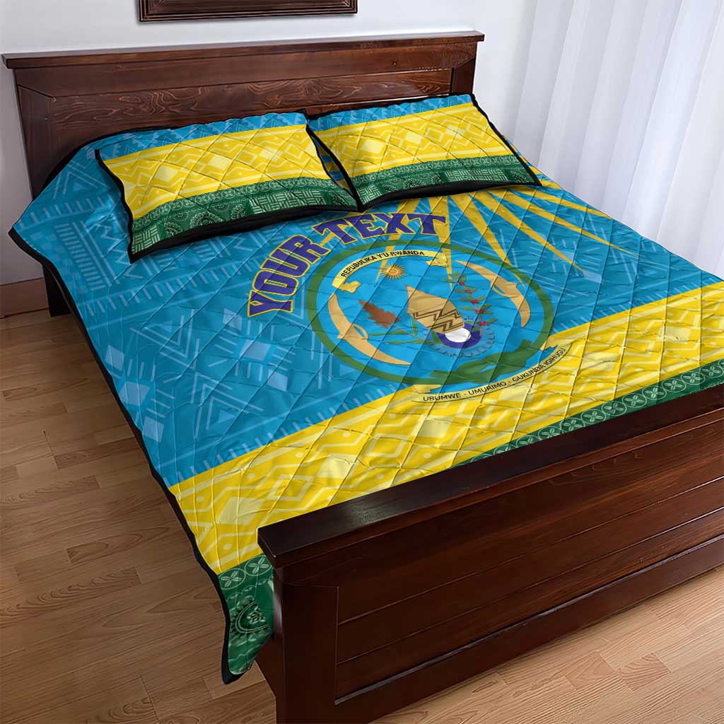 Personalized Rwanda Quilt Bed Set Coat of Arms With African Pattern LT01