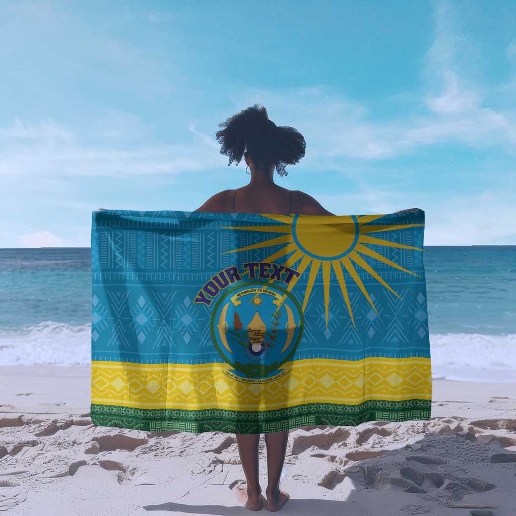 Personalized Rwanda Sarong Coat of Arms With African Pattern LT01