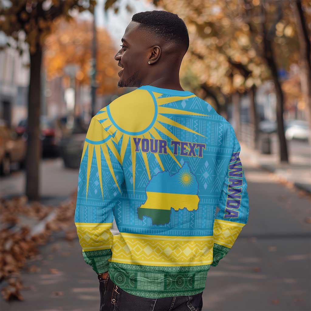 Personalized Rwanda Sweatshirt Coat of Arms With African Pattern LT01