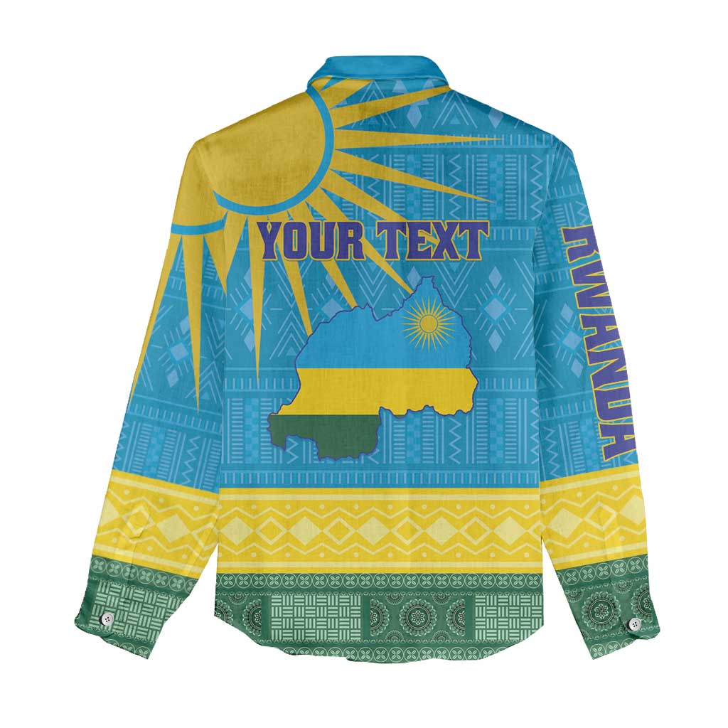 Personalized Rwanda Women Casual Shirt Coat of Arms With African Pattern LT01