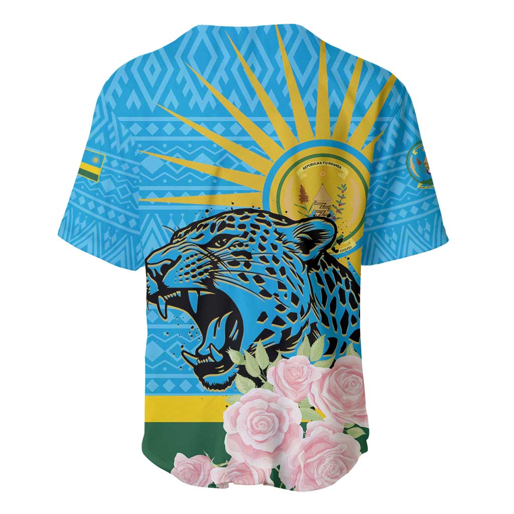 Rwanda Independence Day Baseball Jersey Leopard With Roses LT01