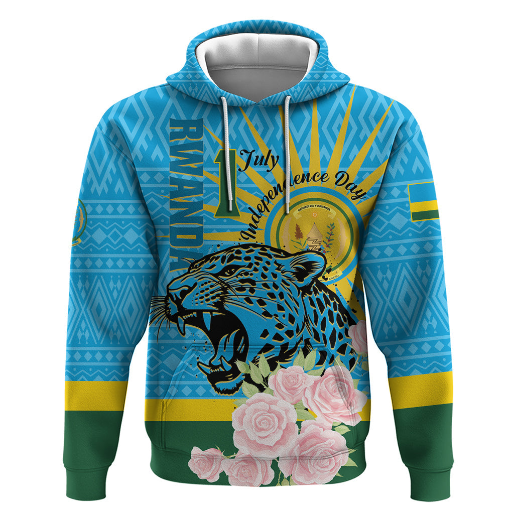 Rwanda Independence Day Hoodie Leopard With Roses LT01