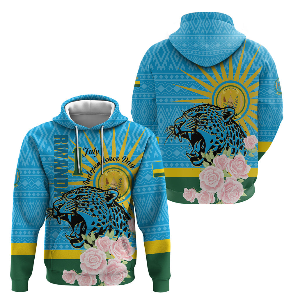 Rwanda Independence Day Hoodie Leopard With Roses LT01