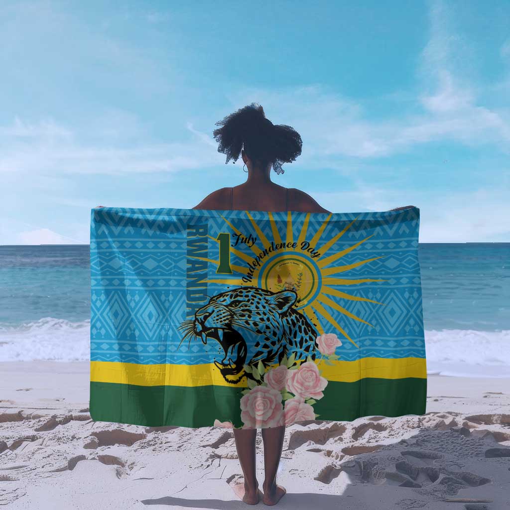 Rwanda Independence Day Sarong Leopard With Roses LT01