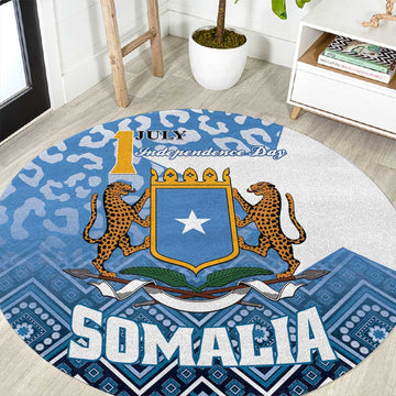Somalia Independence Day Round Carpet African Leopard Pattern LT01