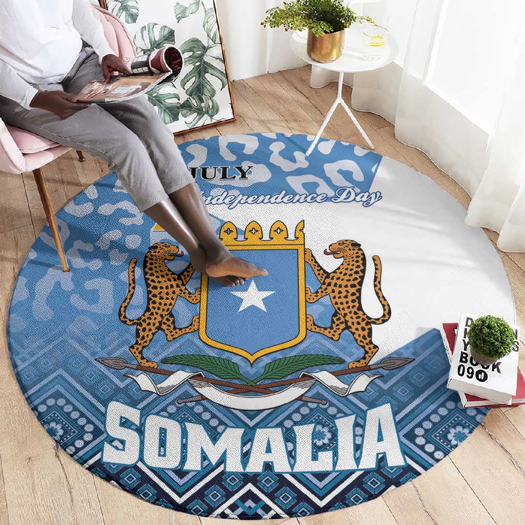 Somalia Independence Day Round Carpet African Leopard Pattern LT01