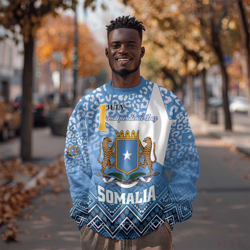 Personalized Somalia Independence Day Sweatshirt African Leopard Pattern LT01