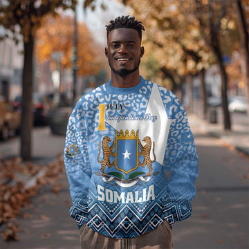 Personalized Somalia Independence Day Sweatshirt African Leopard Pattern LT01
