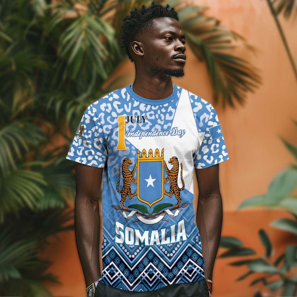 Personalized Somalia Independence Day T shirt African Leopard Pattern LT01