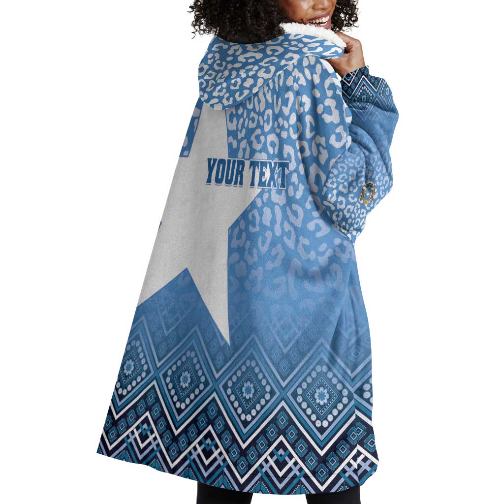 Personalized Somalia Independence Day Wearable Blanket Hoodie African Leopard Pattern LT01
