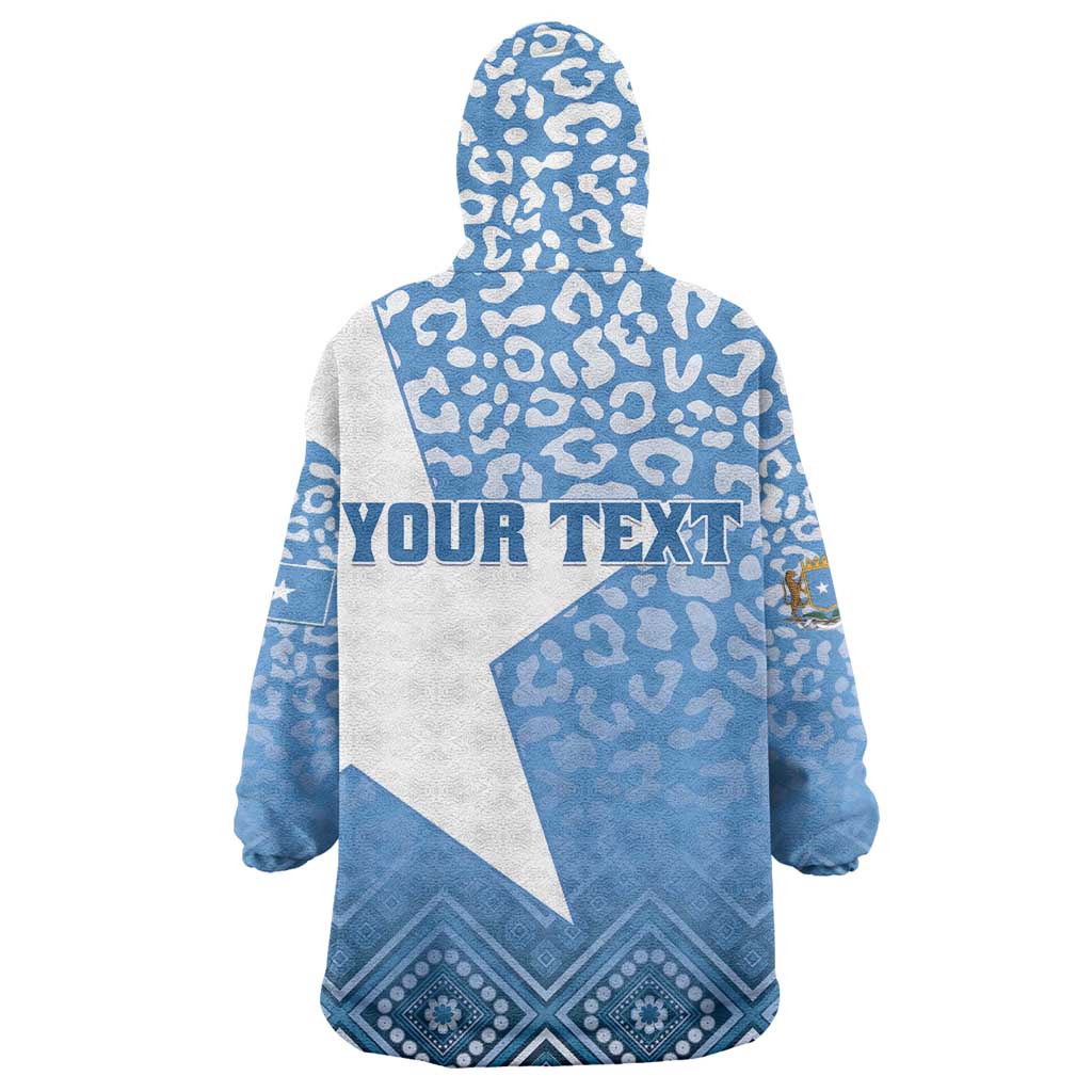 Personalized Somalia Independence Day Wearable Blanket Hoodie African Leopard Pattern LT01
