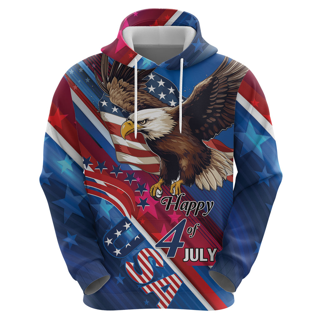 Personalized USA Independence Day 2024 Hoodie United States Eagle LT01