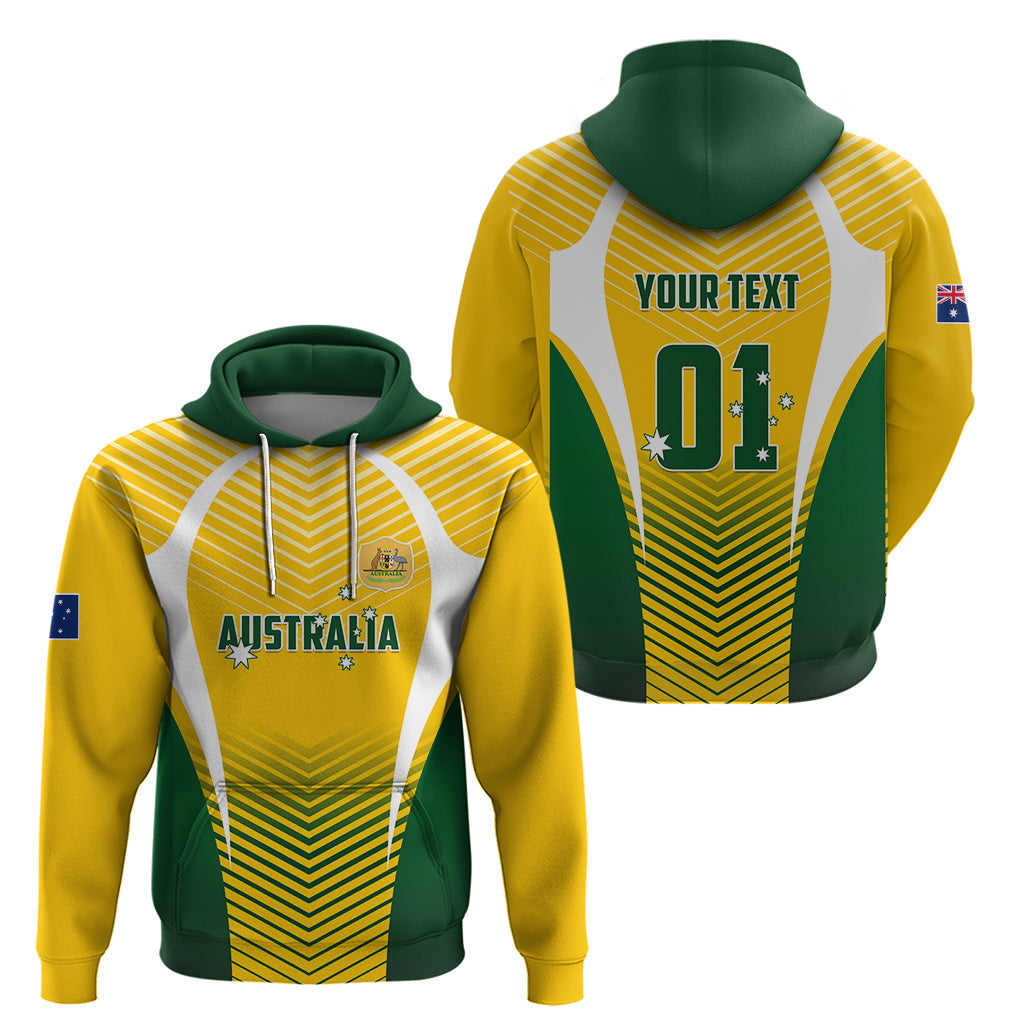 Personalised Australia Soccer Hoodie Matildas Sporty Yellow Version LT01