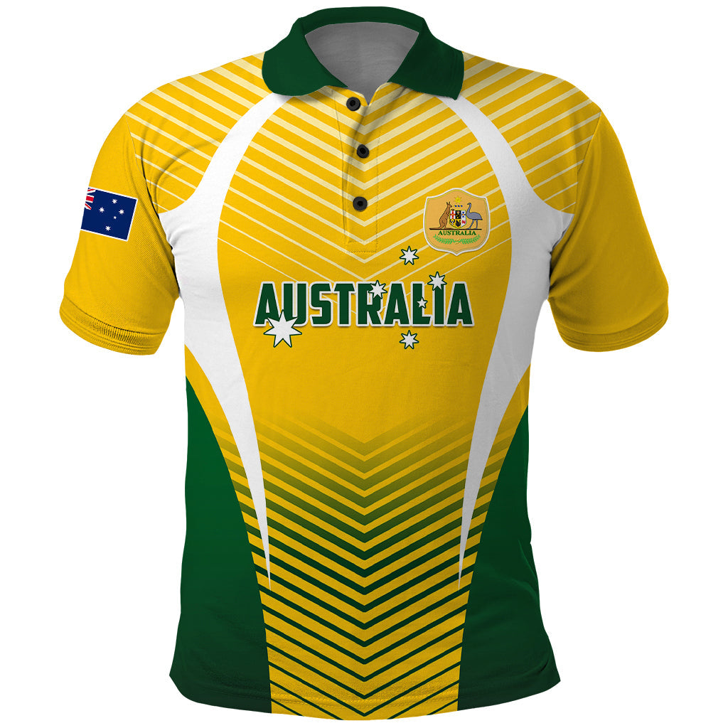 Personalised Australia Soccer Polo Shirt Matildas Sporty Yellow Version LT01