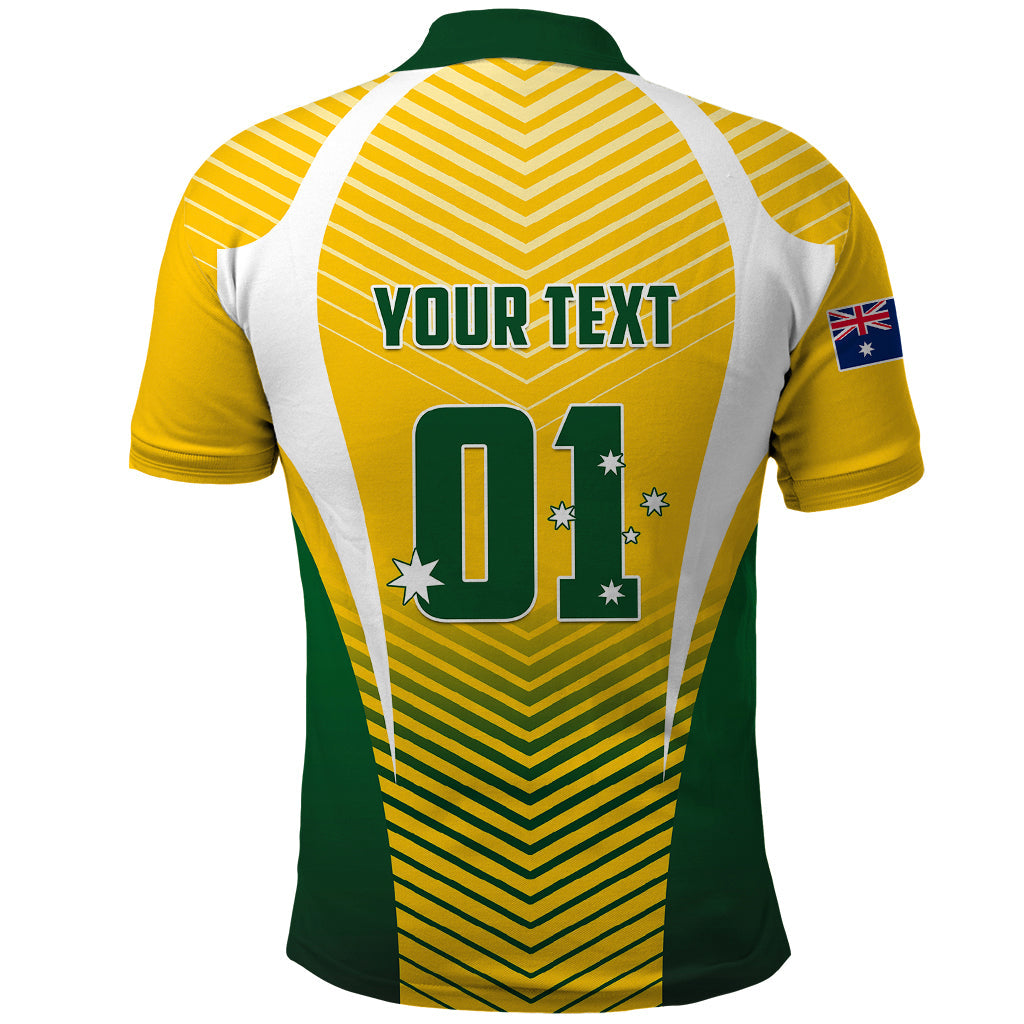 Personalised Australia Soccer Polo Shirt Matildas Sporty Yellow Version LT01