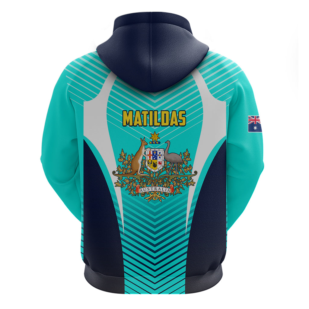Australia Soccer Hoodie Matildas Sporty Turquoise Version LT01