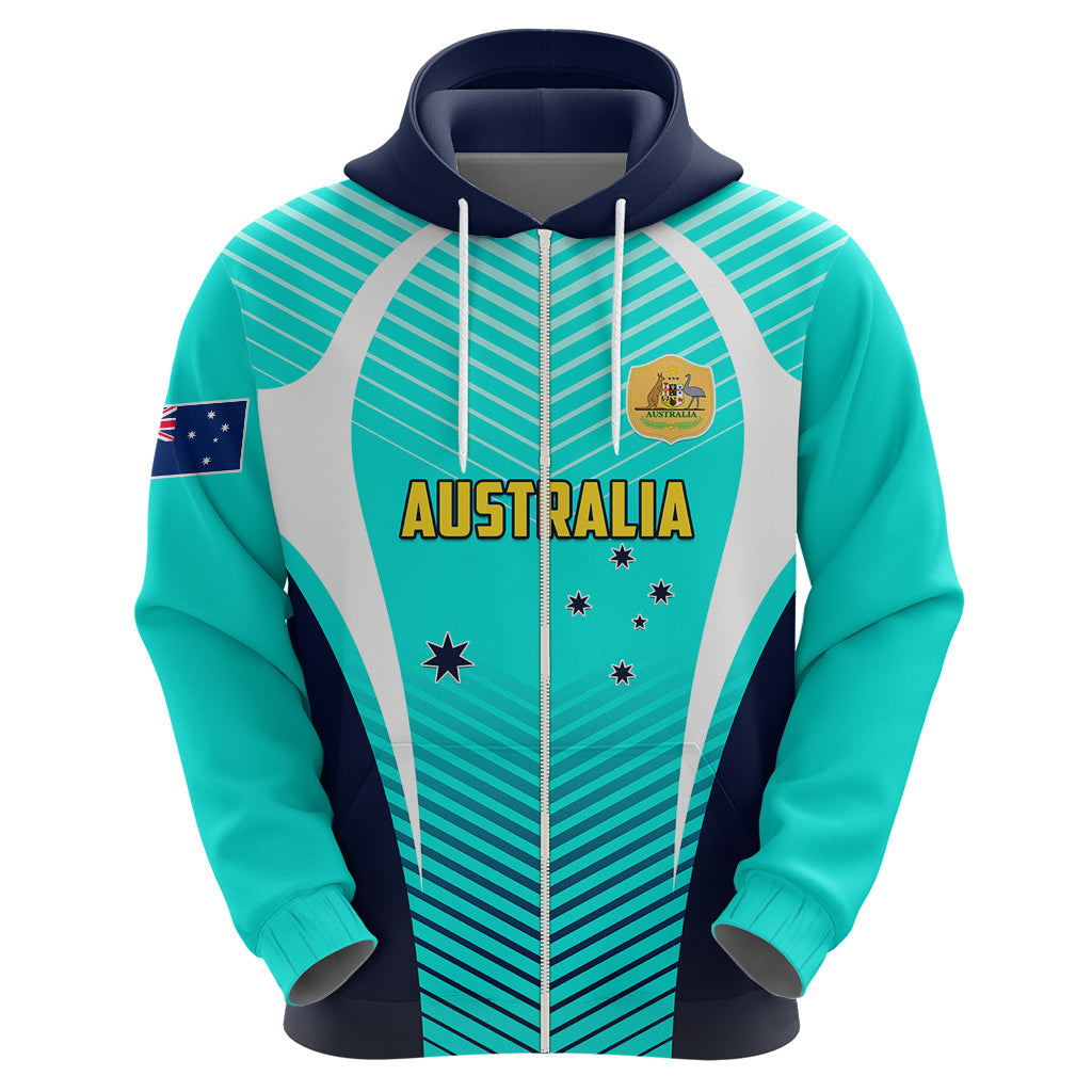 Australia Soccer Hoodie Matildas Sporty Turquoise Version LT01