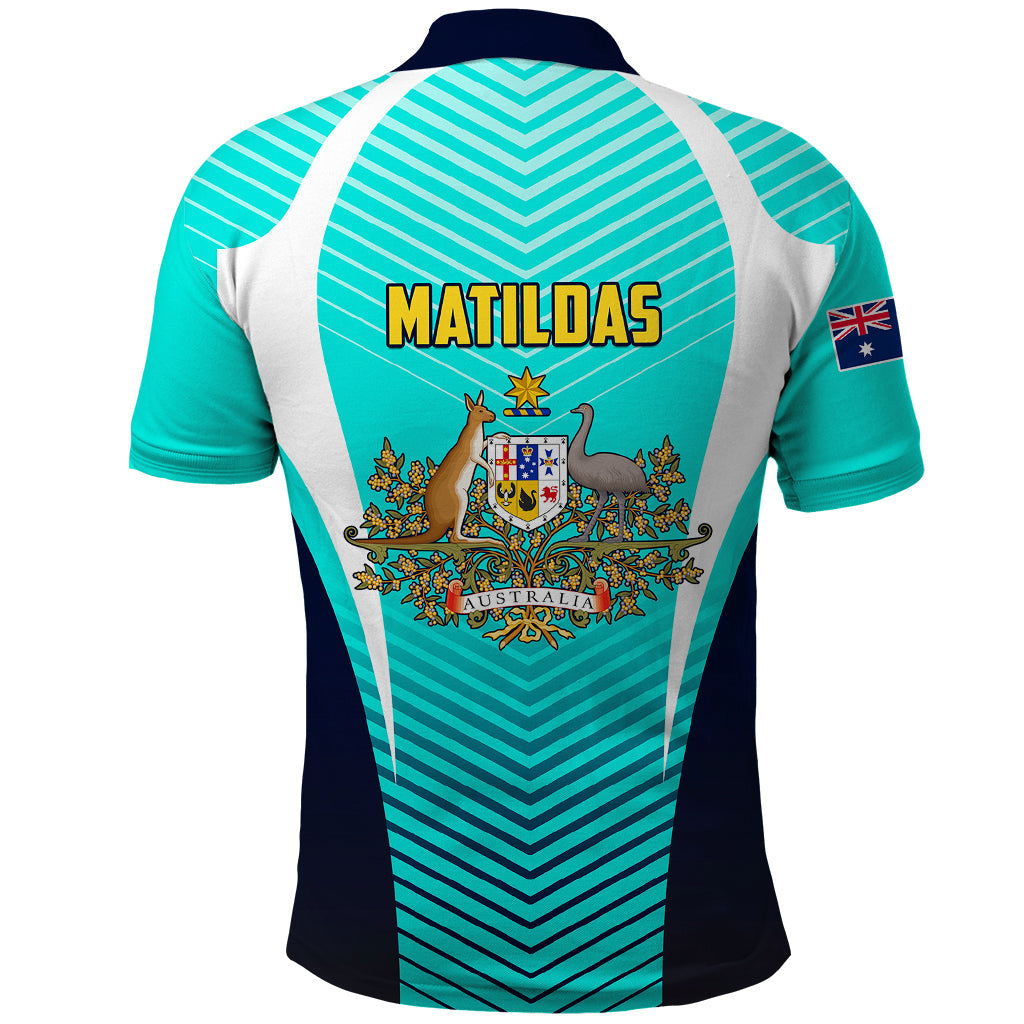 Australia Soccer Polo Shirt Matildas Sporty Turquoise Version LT01