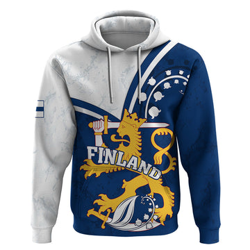 Personalised Finland Hoodie Suomi Lion With Lily of the Valley LT01
