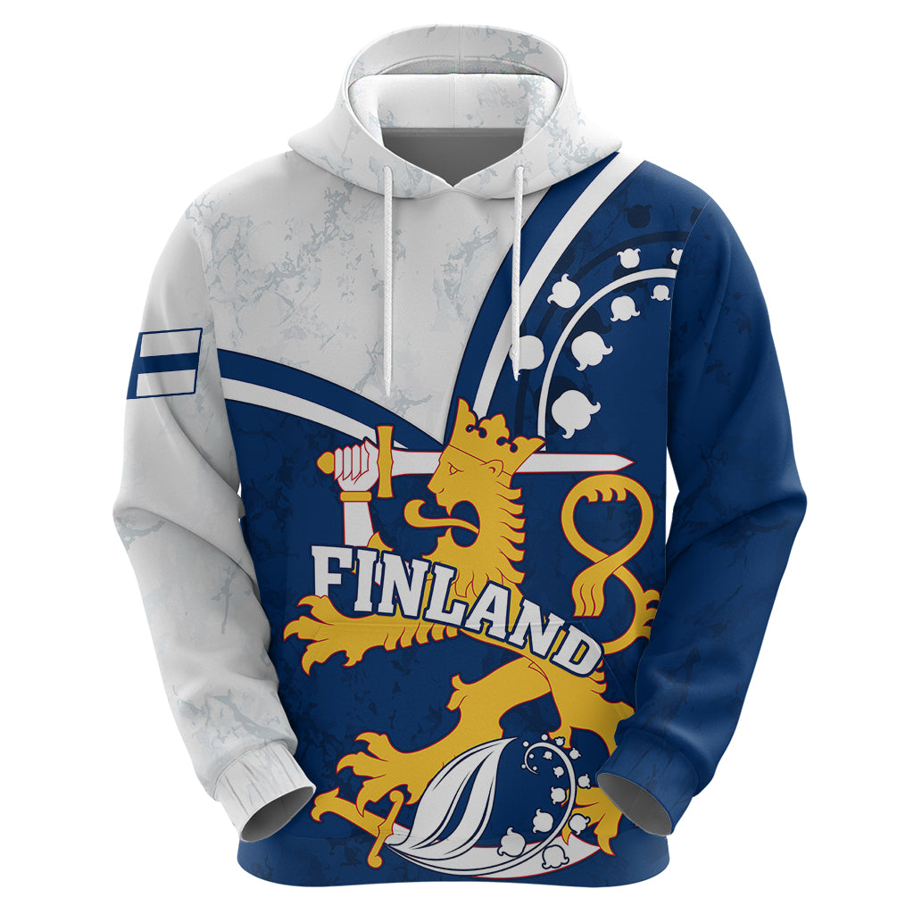 Personalised Finland Hoodie Suomi Lion With Lily of the Valley LT01