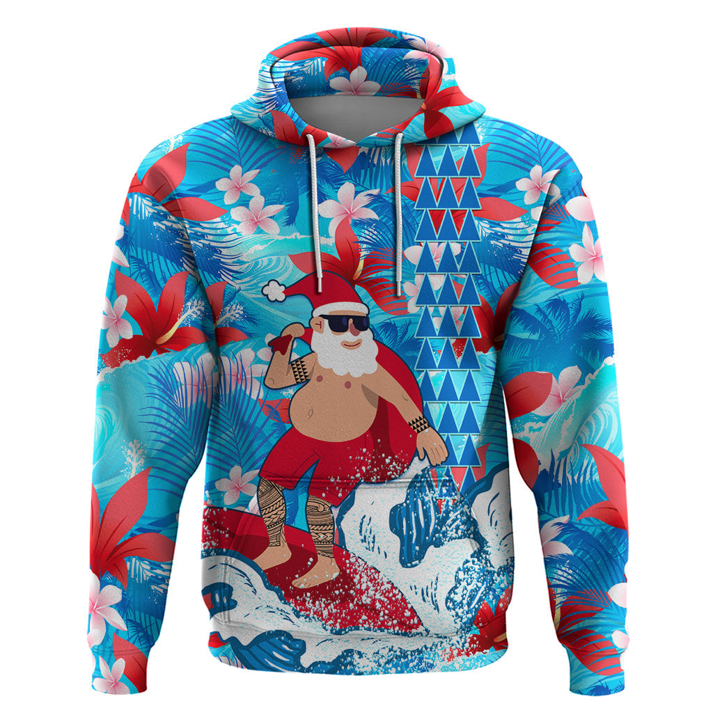 Hawaii Christmas Hoodie Santa Claus Surfing Kakau Tropical Style LT01