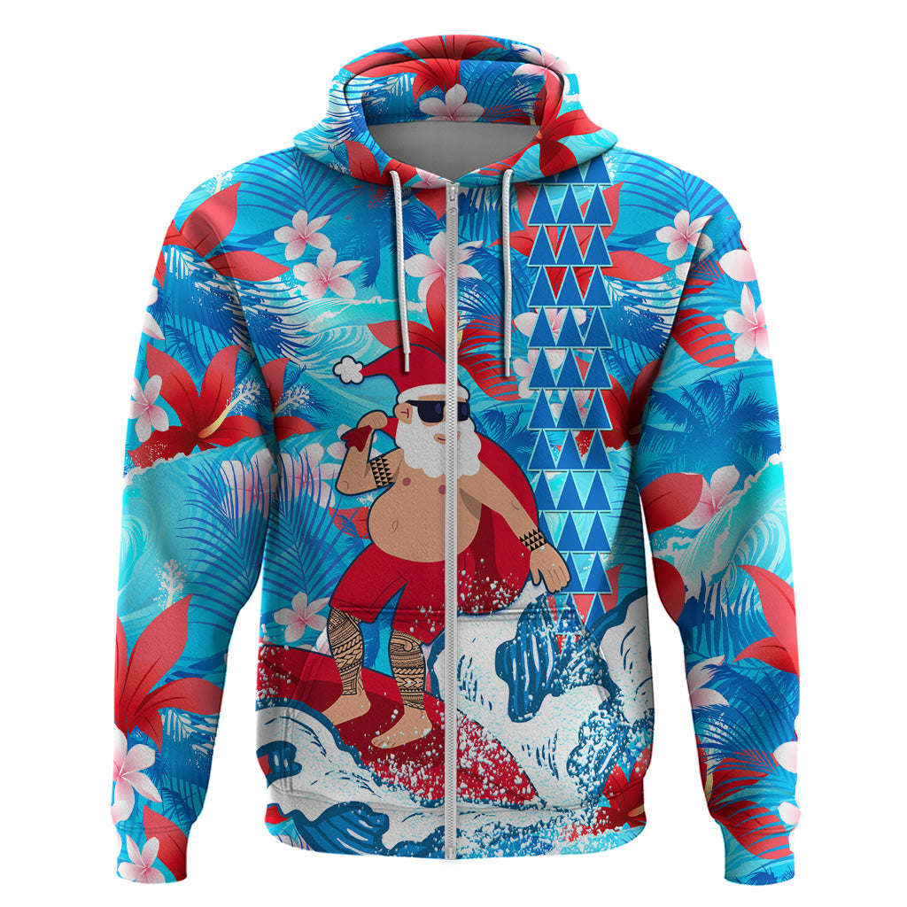 Hawaii Christmas Hoodie Santa Claus Surfing Kakau Tropical Style LT01