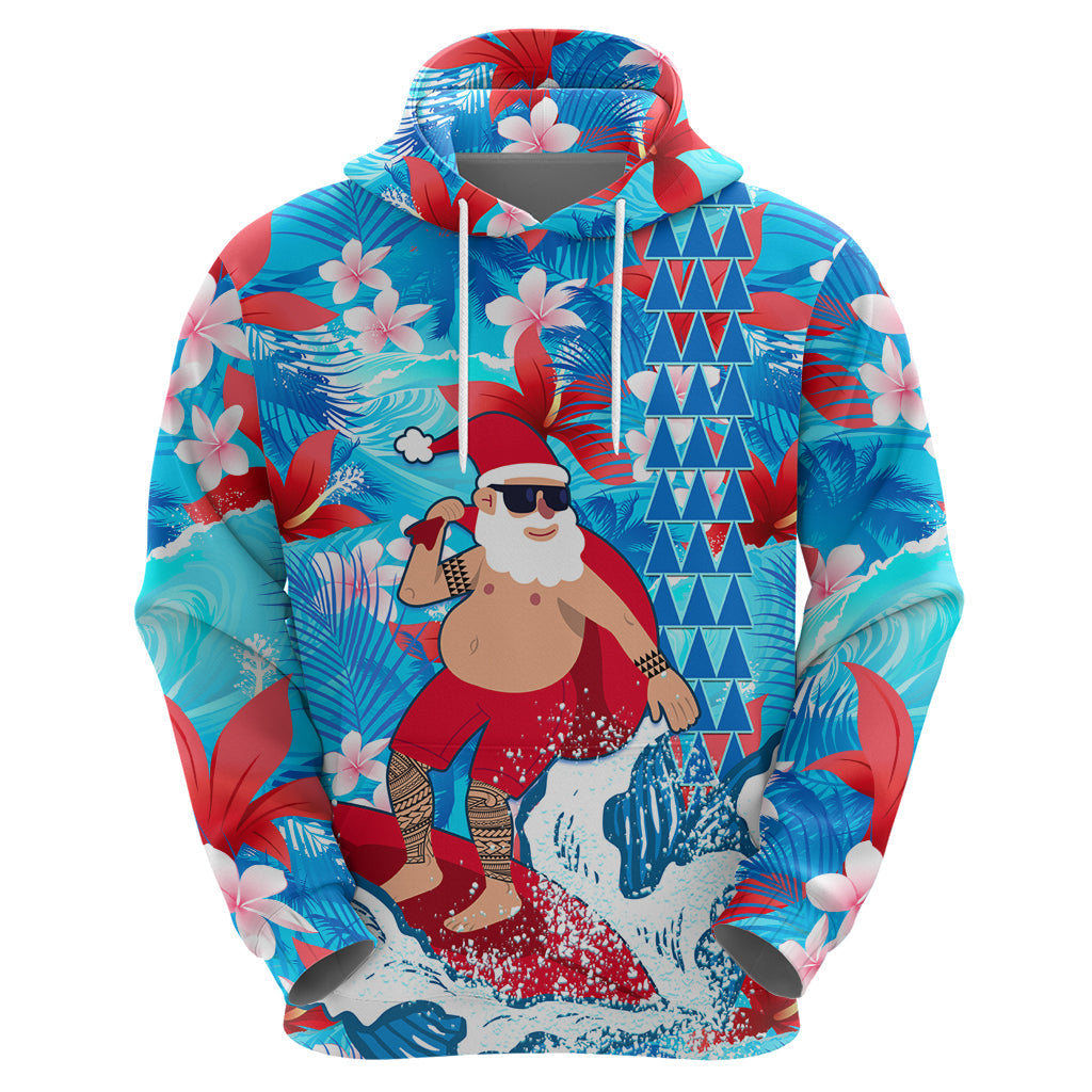 Hawaii Christmas Hoodie Santa Claus Surfing Kakau Tropical Style LT01