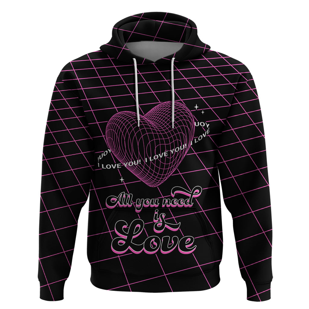 All You Need is Love Valentine Day Hoodie Geometry Wireframe Style LT01