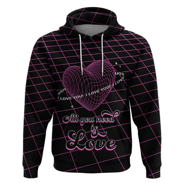 All You Need is Love Valentine Day Hoodie Geometry Wireframe Style LT01