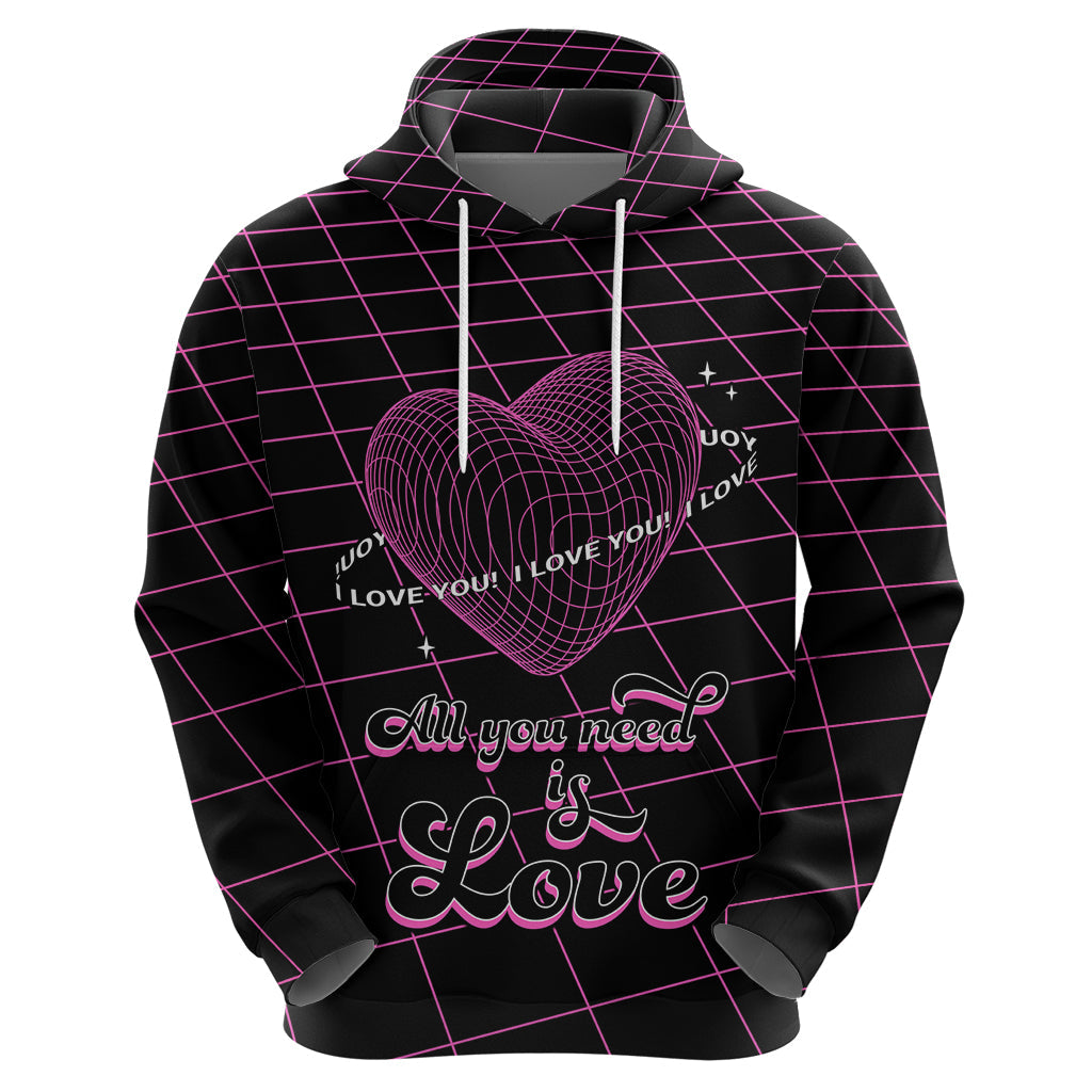 All You Need is Love Valentine Day Hoodie Geometry Wireframe Style LT01