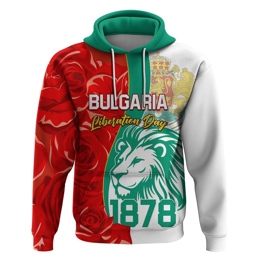 Bulgaria Liberation Day Hoodie Lion With Rose Flag Style LT01