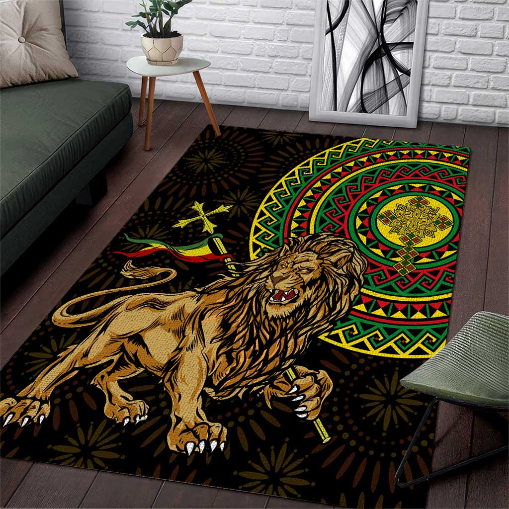 Ethiopia National Day Area Rug Lion Of Judah African Pattern LT01