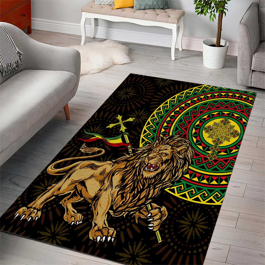 Ethiopia National Day Area Rug Lion Of Judah African Pattern LT01