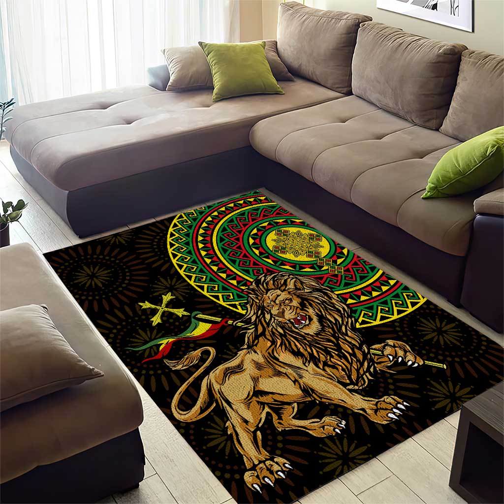 Ethiopia National Day Area Rug Lion Of Judah African Pattern LT01