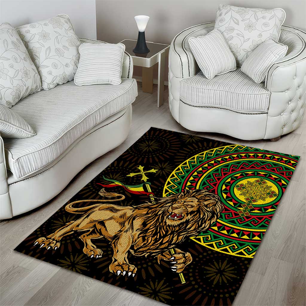 Ethiopia National Day Area Rug Lion Of Judah African Pattern LT01
