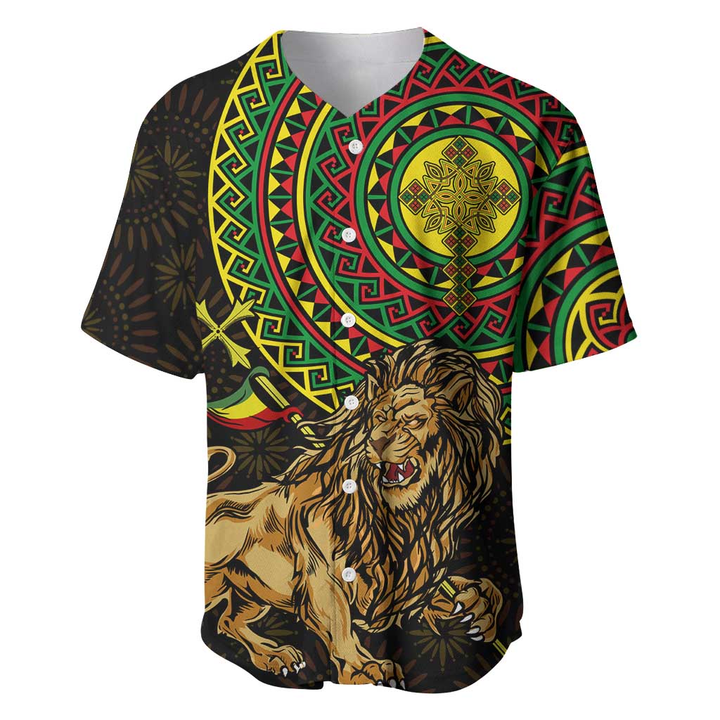 Ethiopia National Day Baseball Jersey Lion Of Judah African Pattern LT01
