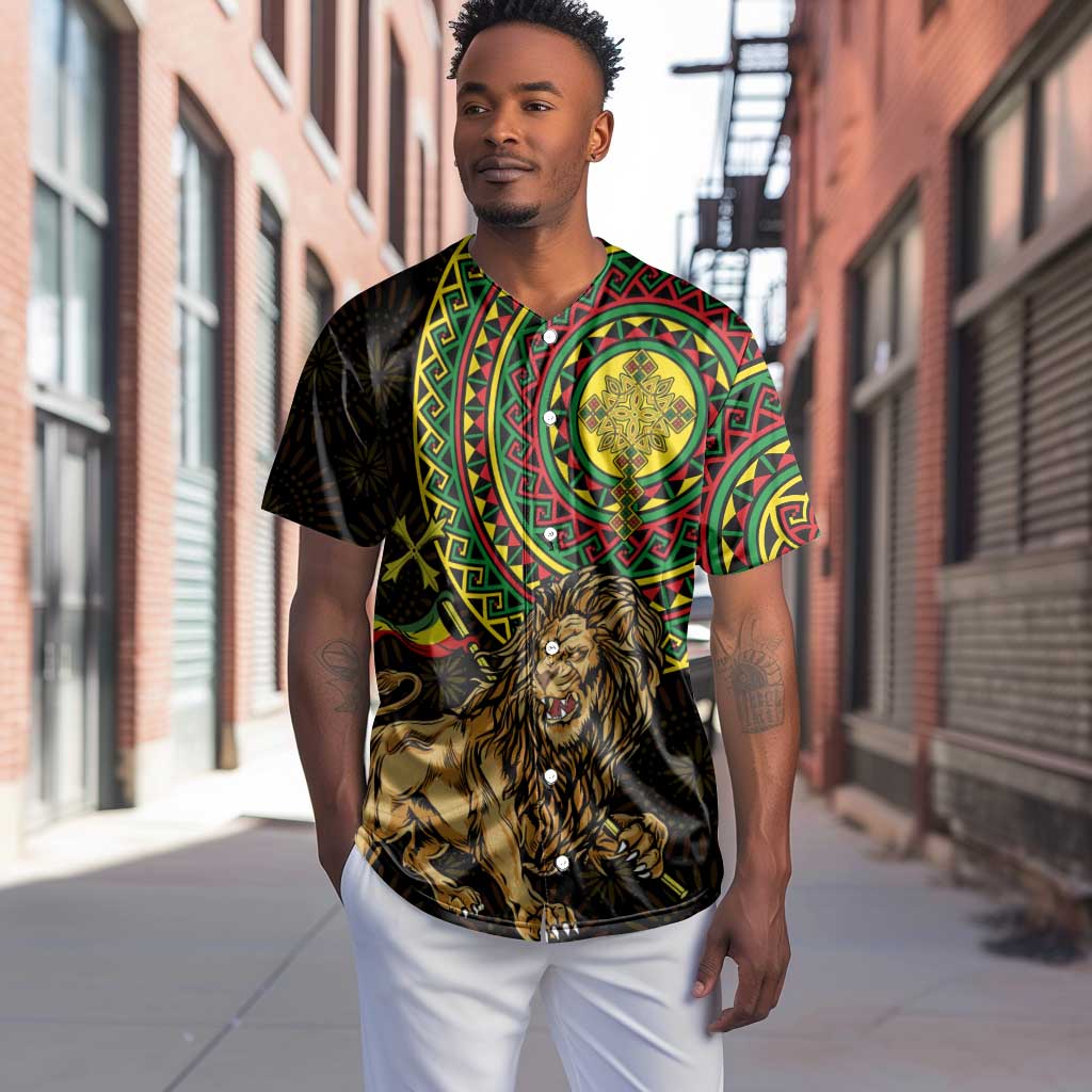 Ethiopia National Day Baseball Jersey Lion Of Judah African Pattern LT01