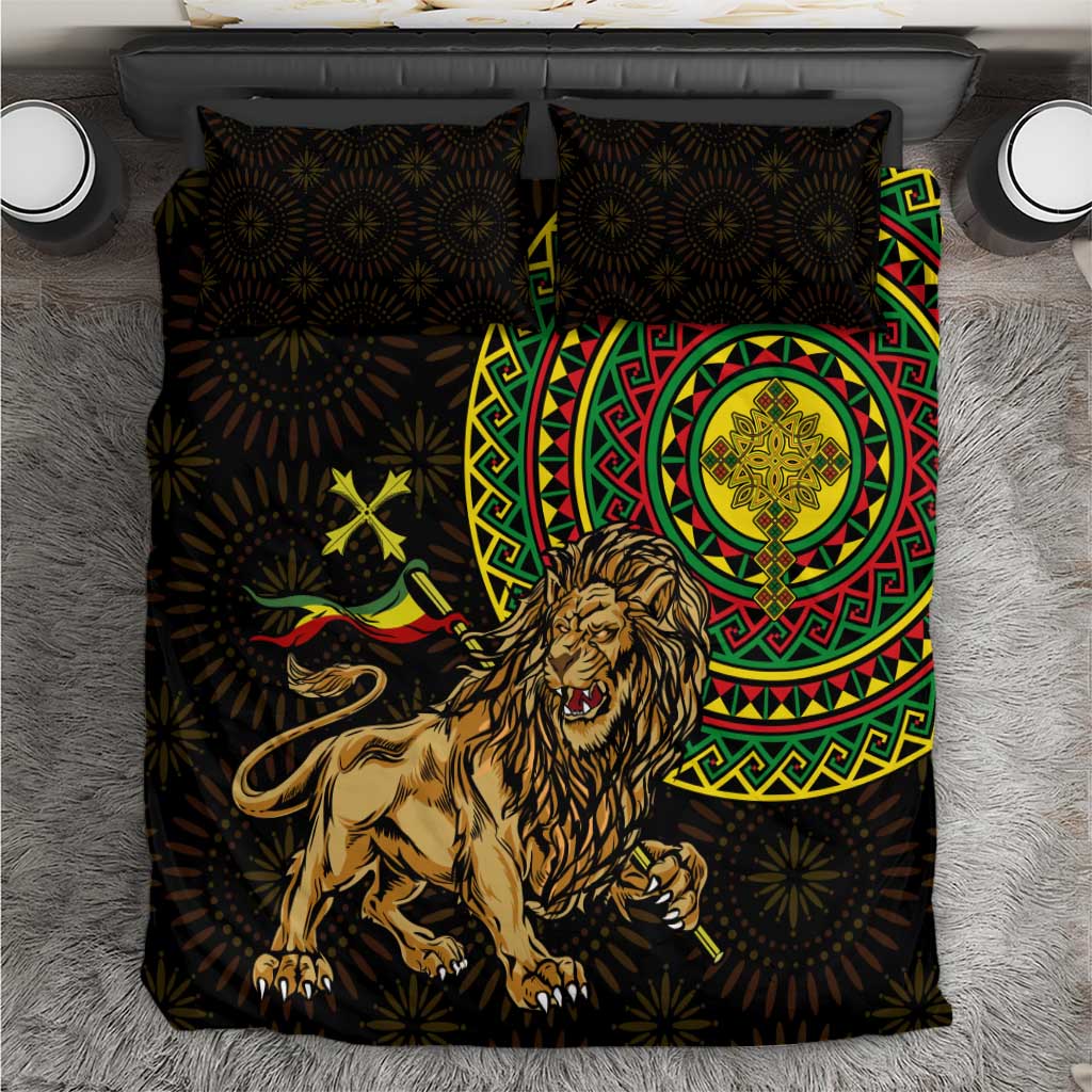 Ethiopia National Day Bedding Set Lion Of Judah African Pattern LT01
